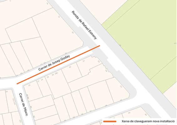 Plànol del carrer de Josep Goday on es farà la renovació de clavegueram