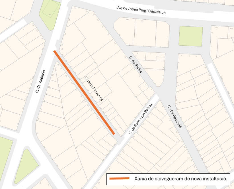 Plànol de les obres al carrer de la Provença
