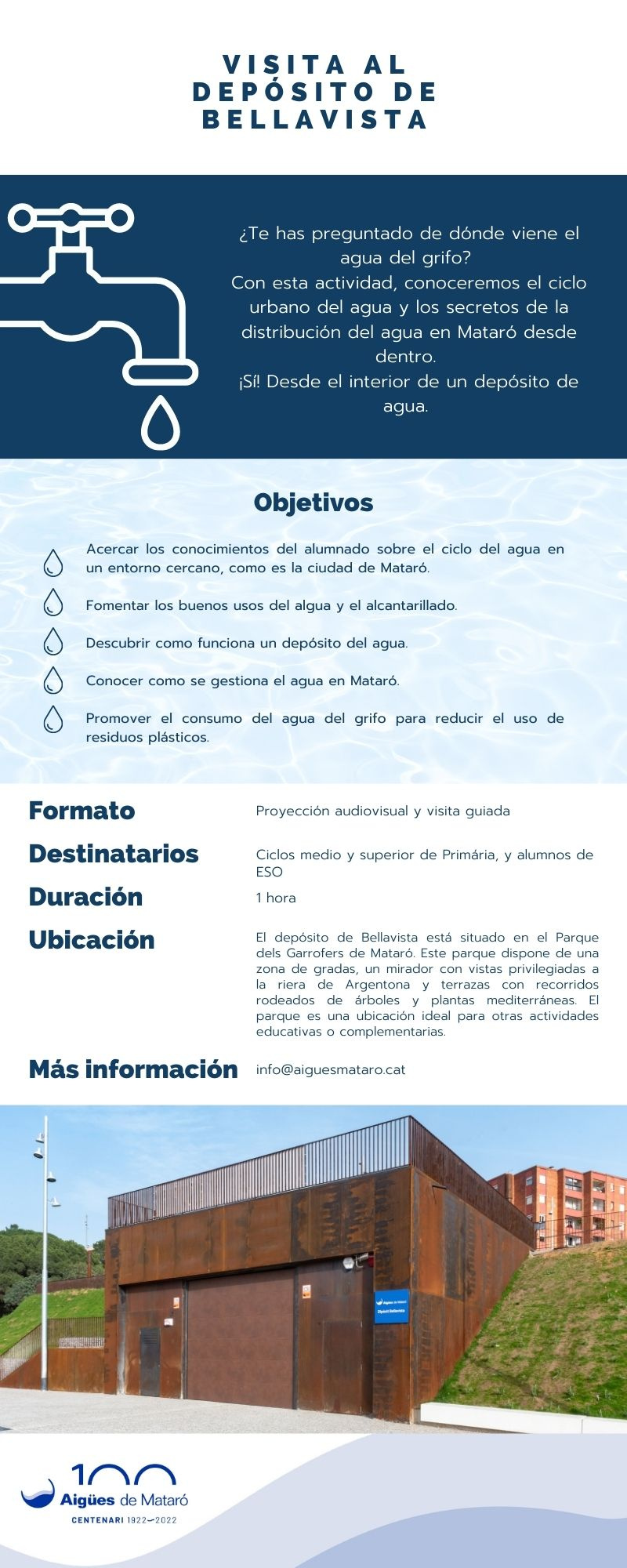Texto informativo sobre las visitas escolares al depósito de Bellavista