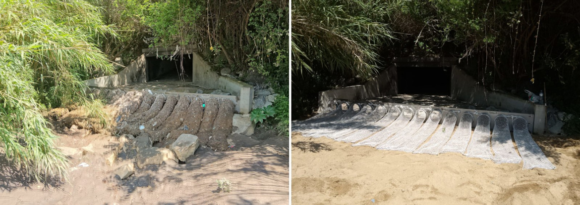 Malles de retenció buides i plenes